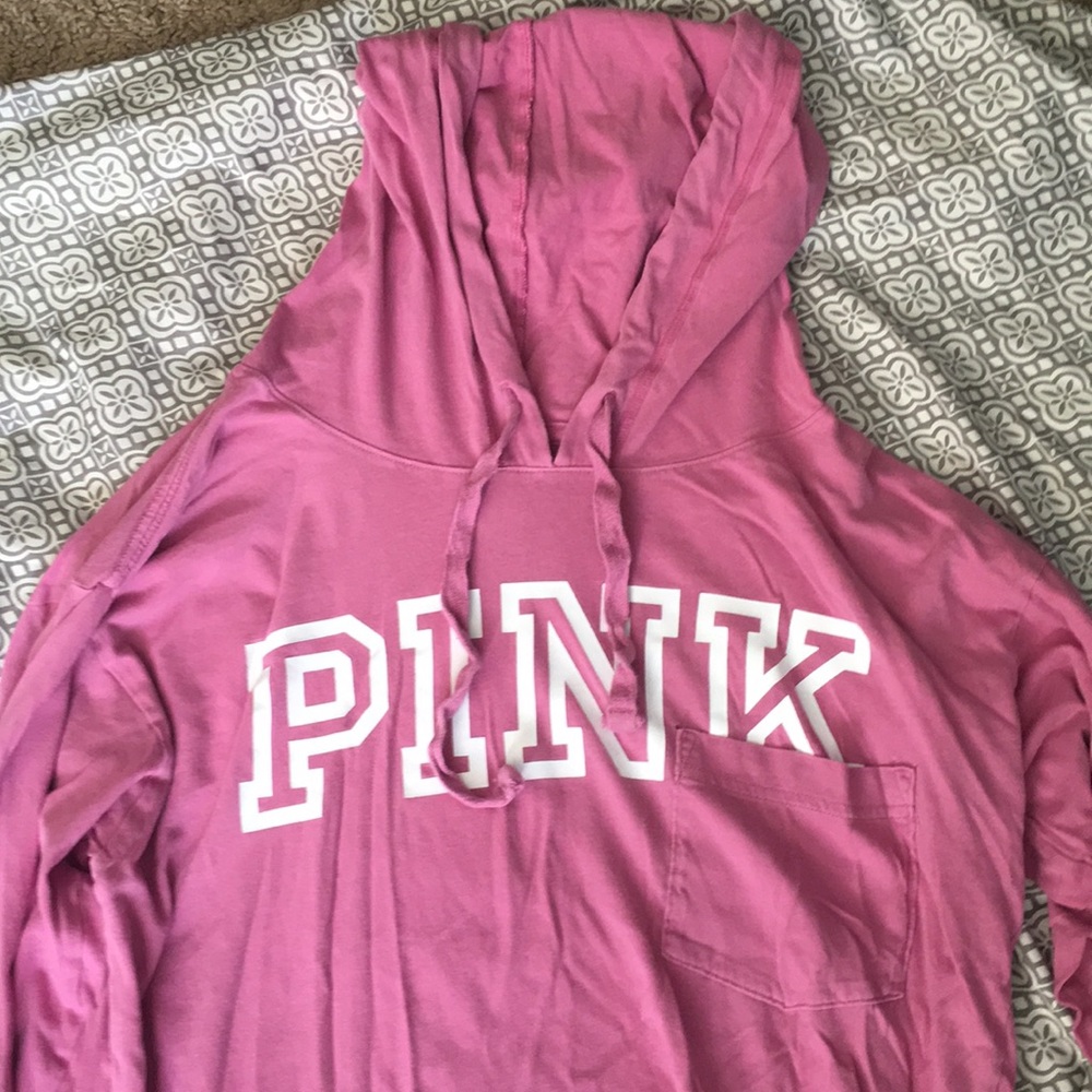 Victoria's Secret PINK hooded long sleeve tee
